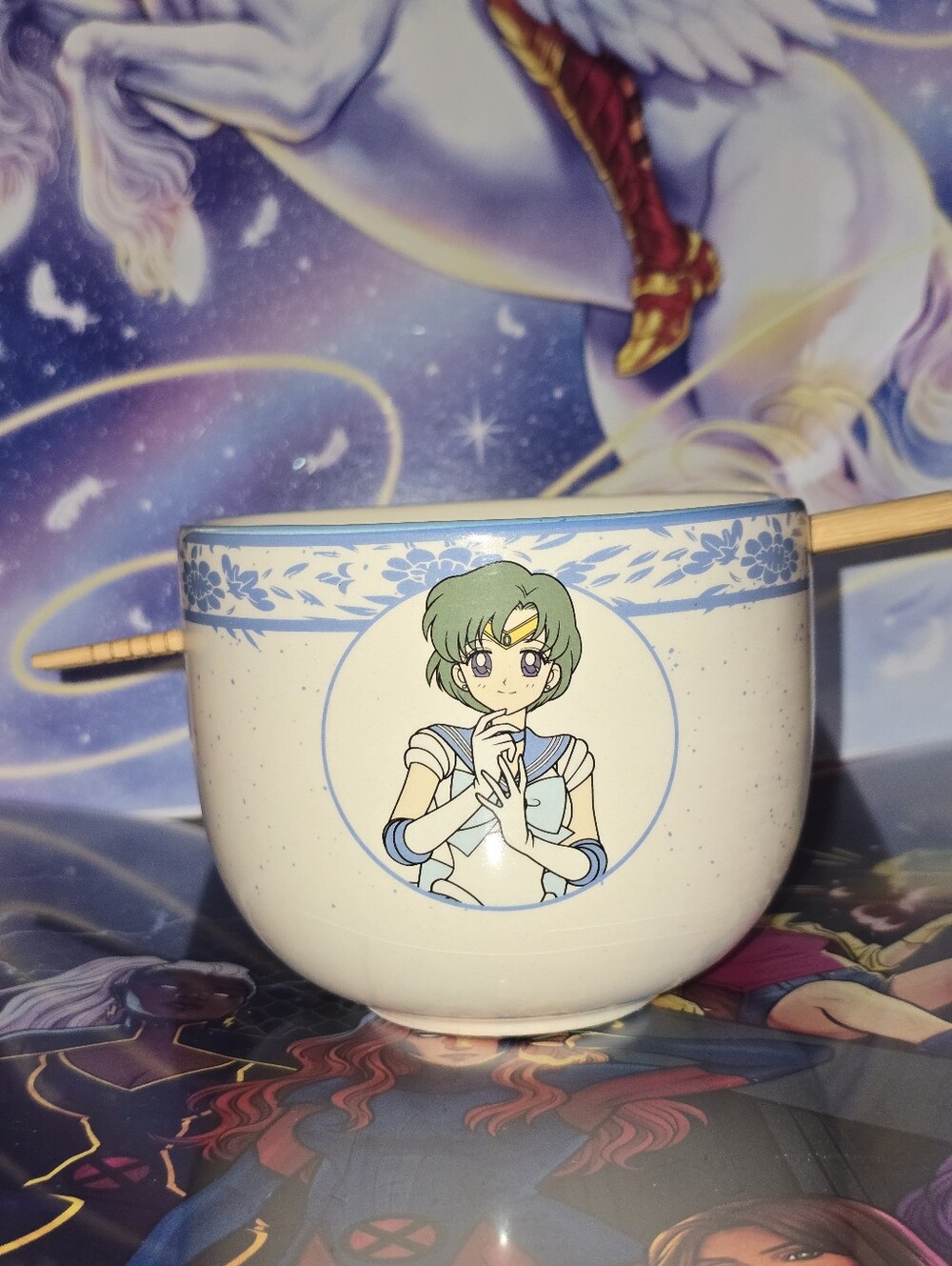 Sailor Moon Ramen Bowl with Chopsticks - Sailor Mercury
